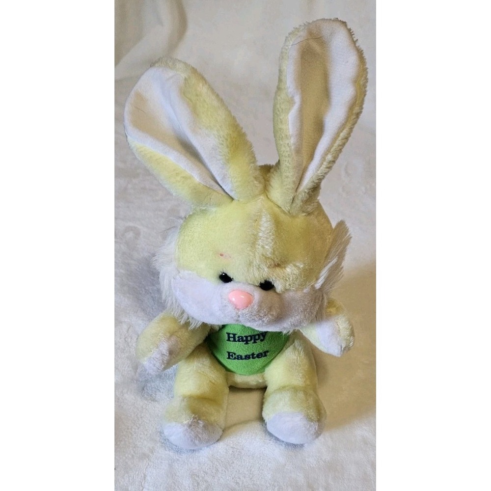 Kaybee Toy & Hobby Shops Vintage Easter Rabbit Plush Yellow Bunny 12in